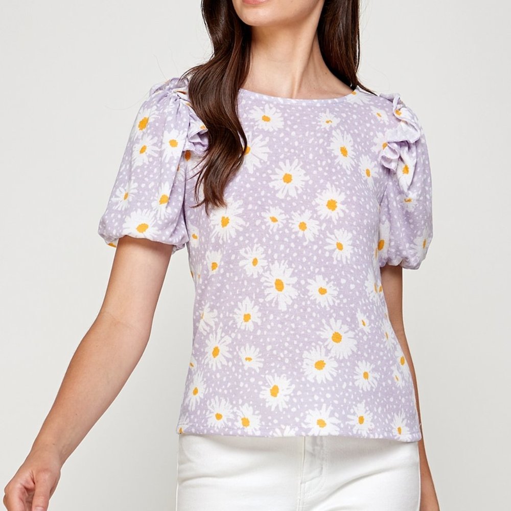 Lavender daisy puff